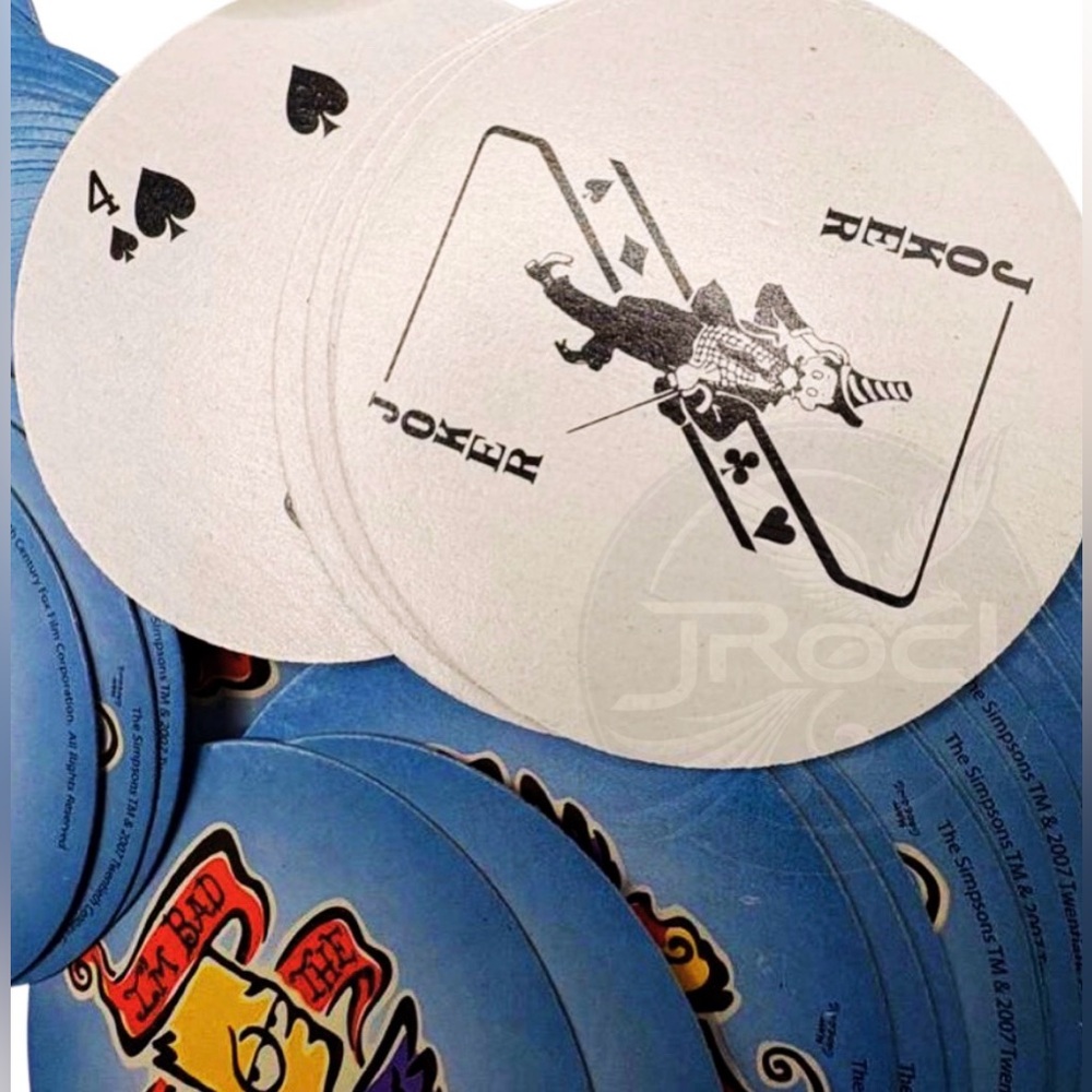 Bart Simpson Cool ROUND Deck of Cards. Vintage Retro at its finest